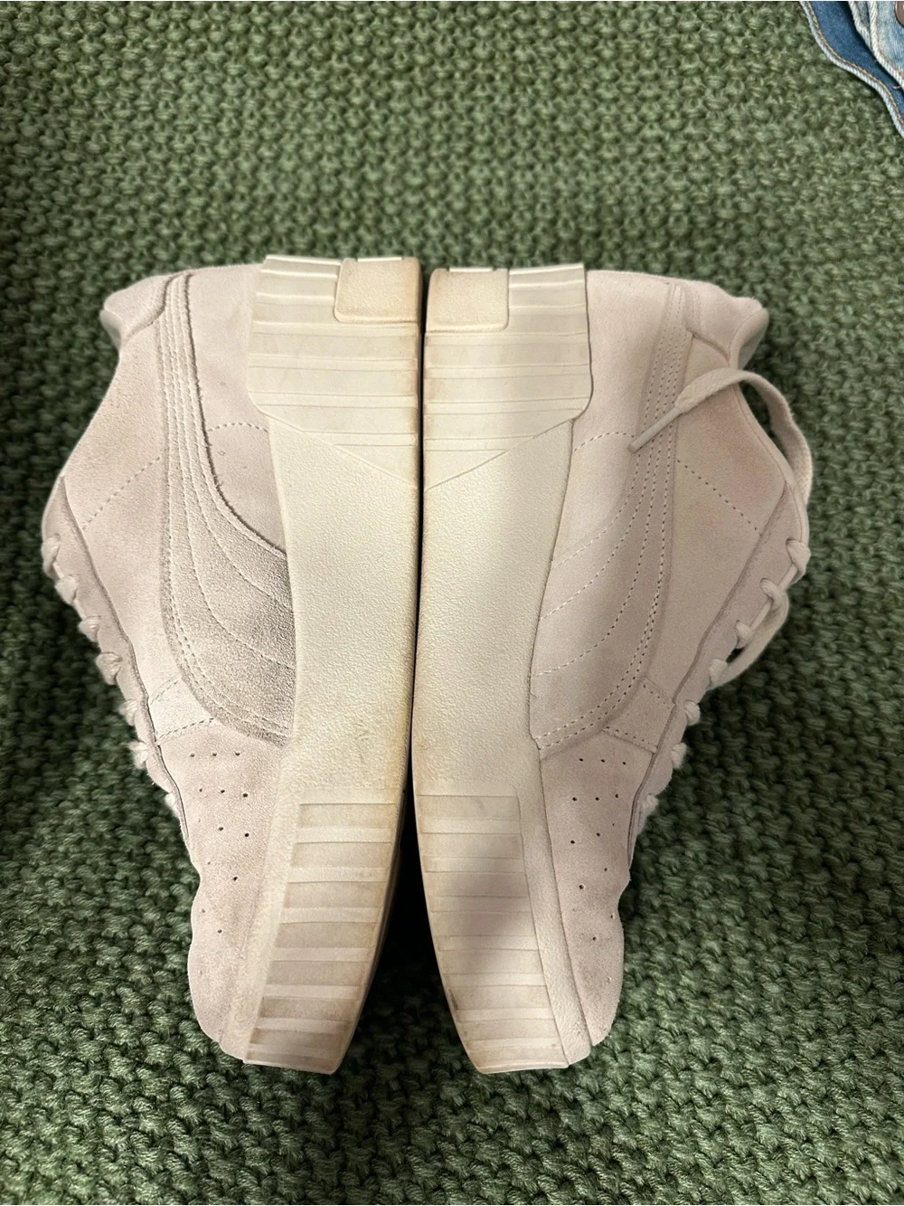 Puma Women's Cream Platform Suede Sneakers